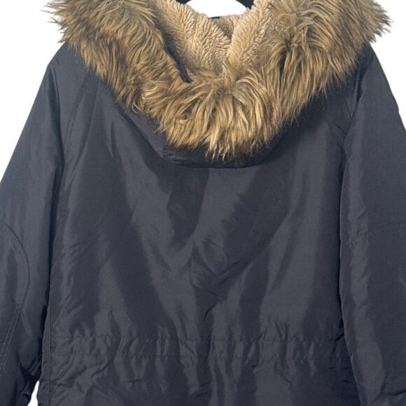J. Crew Mens Snorkel Parka Jacket Faux Fur Hood Navy Blue Cold Weather Size S - Picture 14 of 16
